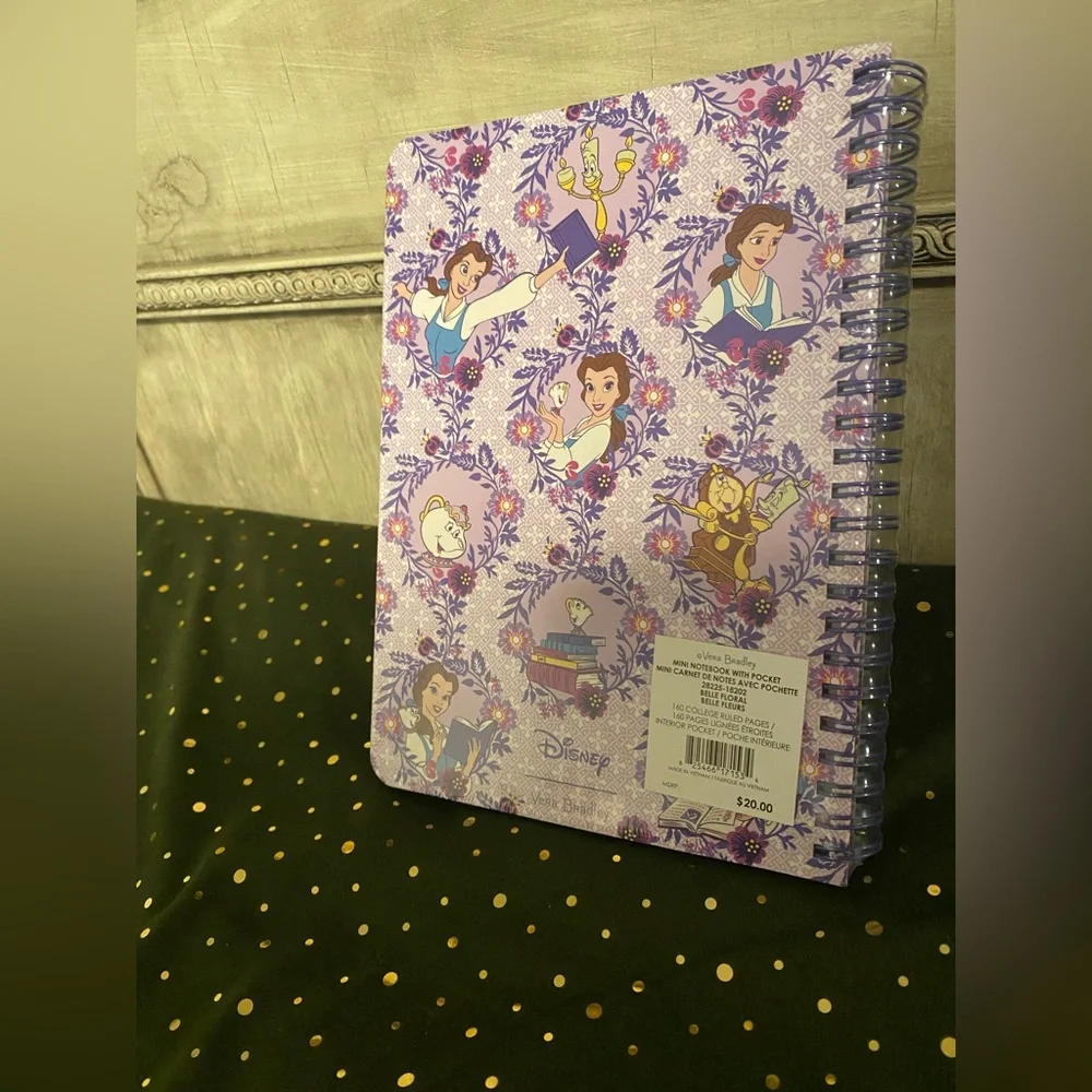Vera Bradley Disney Beauty and the Beast Lavender Notebook - Picture 3 of 4